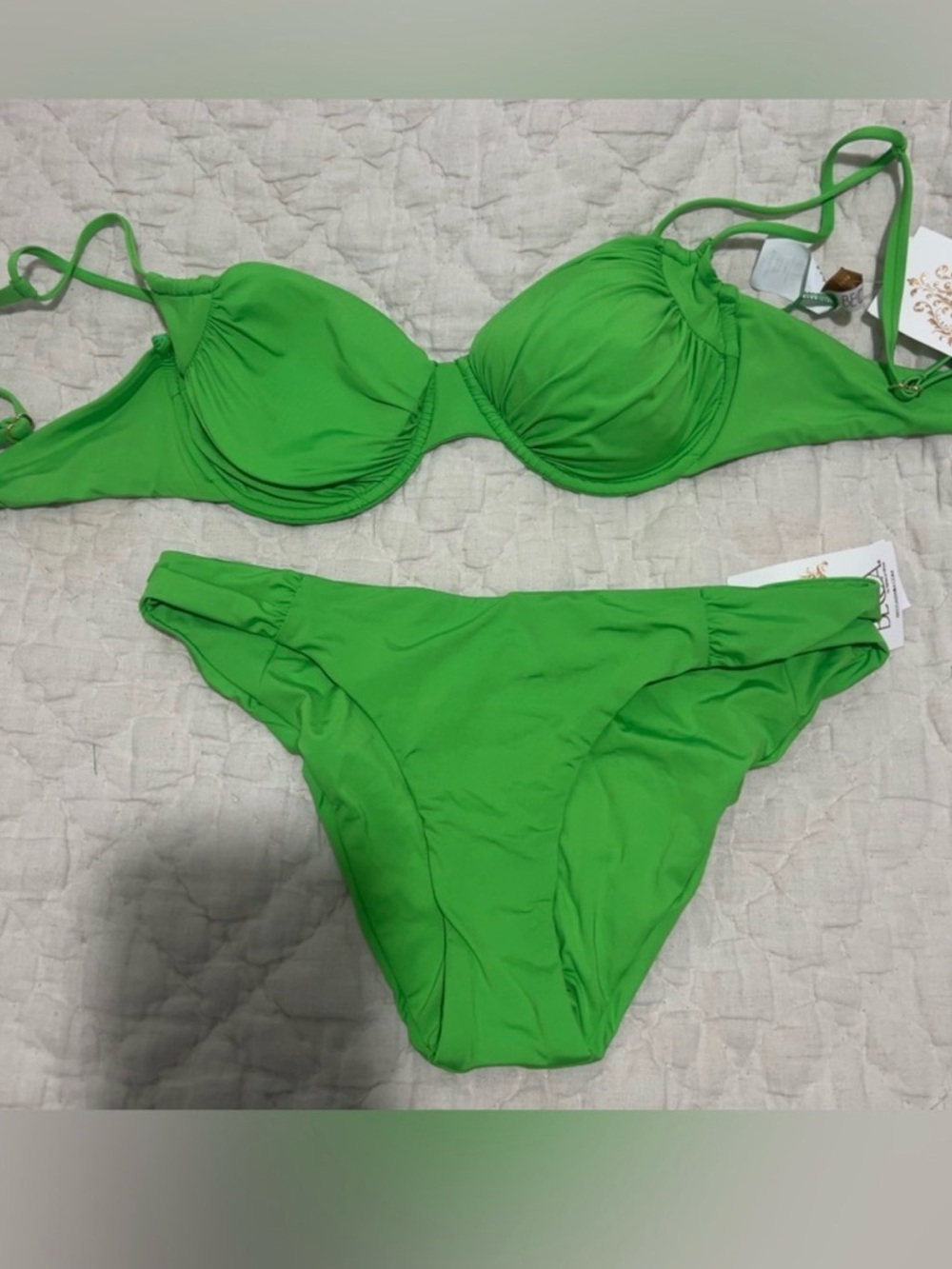 BECCA Bright Green Underwire Two-Piece Bikini